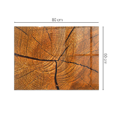 Obdĺžniková sklenená podložka pod krb Drevo v priereze s prirodzenou textúrou