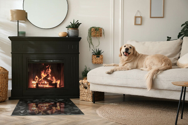 Obdĺžniková podložka pred krb Geometria v troch rozmeroch