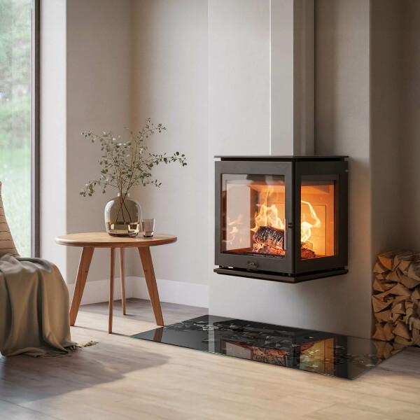 Obdĺžniková sklenená podložka pod krb Abstraktné oblačnosti sa formujú v pevných látkach