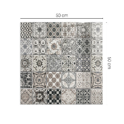 Obdĺžniková podložka pred krb Dekoratívne vzory s dlaždicami