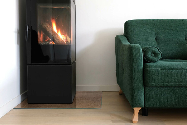 Obdĺžnikové sklo pod kachle Vzor inšpirovaný drevom