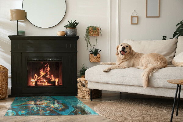 Obdĺžniková podložka pred krb Organický vzor v abstraktnom štýle