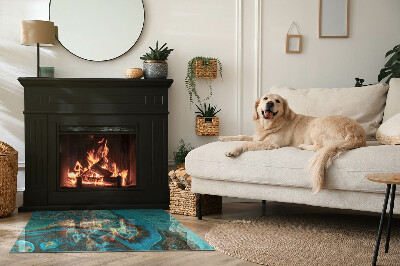 Obdĺžniková podložka pred krb Organický vzor v abstraktnom štýle