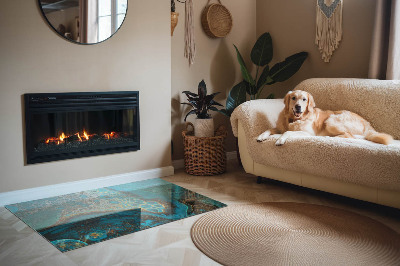 Obdĺžniková podložka pred krb Organický vzor v abstraktnom štýle