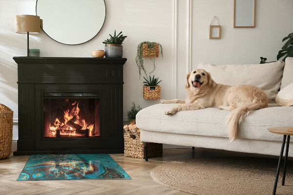 Obdĺžniková podložka pred krb Organický vzor v abstraktnom štýle