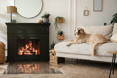 Obdĺžniková podložka pred krb Vzor borovicového dreva