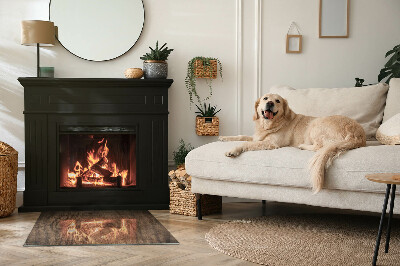 Obdĺžniková podložka pred krb Vzor borovicového dreva