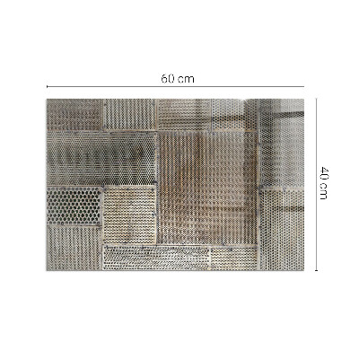Obdĺžniková sklenená podložka pod krb Motív perforovanej ocele