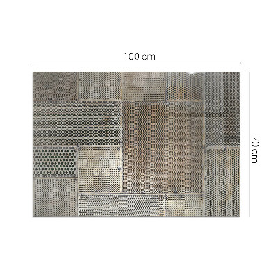 Obdĺžniková sklenená podložka pod krb Motív perforovanej ocele