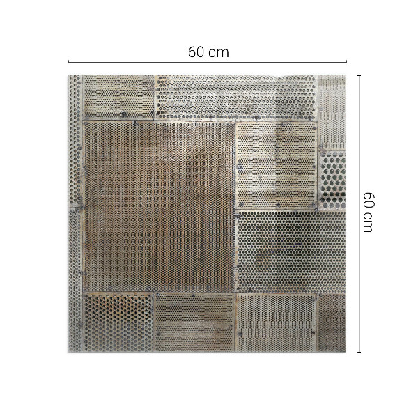 Obdĺžniková sklenená podložka pod krb Motív perforovanej ocele