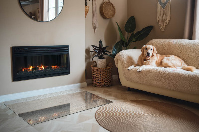 Obdĺžniková podložka pred krb Prirodzený vzor svetlého dreva