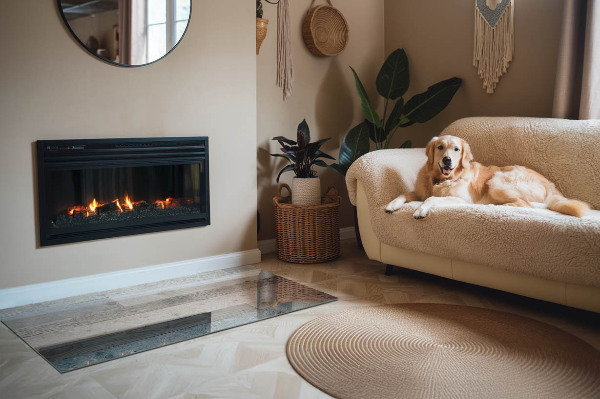 Obdĺžniková podložka pred krb Farby dosiek v rôznych odtieňoch