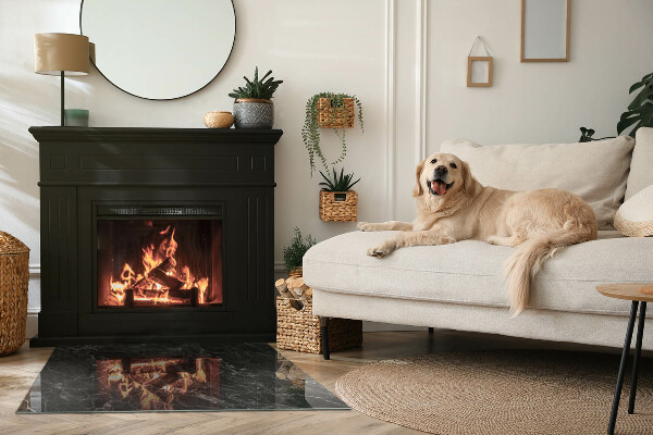 Obdĺžniková podložka pred krb Štýlový mramorový motív