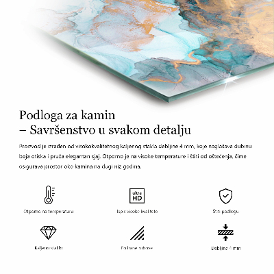 Obdĺžnikové sklo pod kachle Kamenný vzor inšpirovaný prírodou