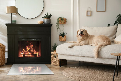 Obdĺžniková sklenená podložka pod krb Mramorový motív s jemnými žilami