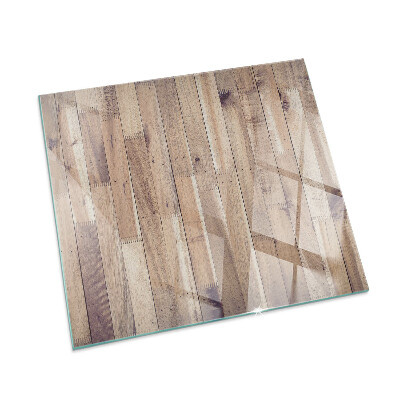 Obdĺžnikové sklo pod kachle Drevený vzor v geometrickom usporiadaní