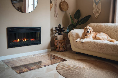 Obdĺžnikové sklo pod kachle Drevený vzor v geometrickom usporiadaní