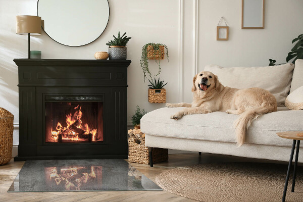 Obdĺžniková sklenená podložka pod krb Vzor surovej štruktúry