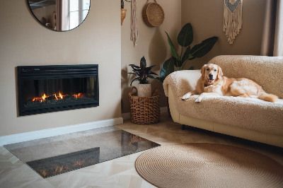 Obdĺžniková sklenená podložka pod krb Vzor surovej štruktúry