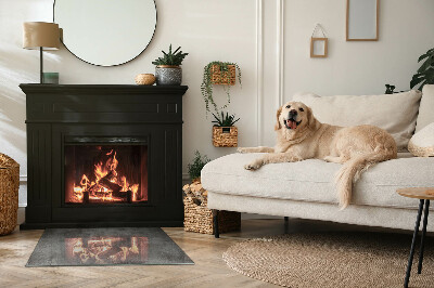 Obdĺžniková sklenená podložka pod krb Vzor surovej štruktúry