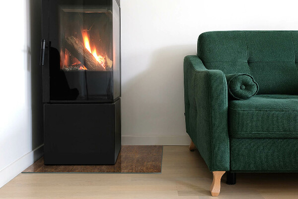 Obdĺžniková podložka pred krb Odtlačok hrdze na kovovom povrchu