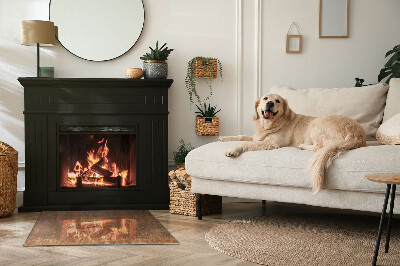 Obdĺžniková podložka pred krb Odtlačok hrdze na kovovom povrchu