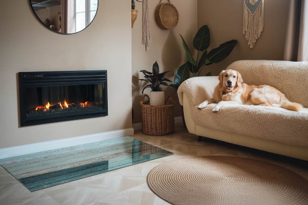 Obdĺžnikové sklo pod kachle Rustikálne dosky v prírodnom štýle