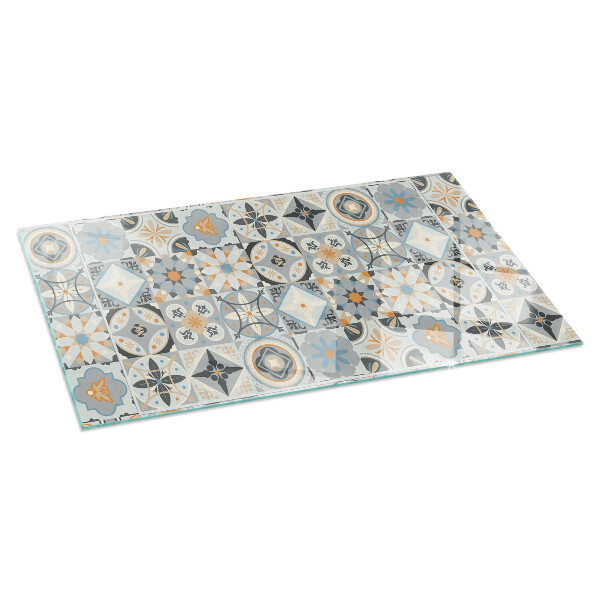 Obdĺžniková podložka pred krb Mozaikové vzory v dlaždicových tvaroch