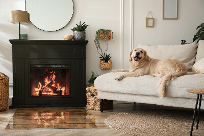 Obdĺžniková podložka pred krb Prírodná textúra dreva