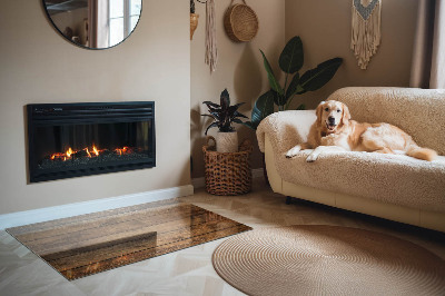 Obdĺžniková podložka pred krb Prírodná textúra dreva