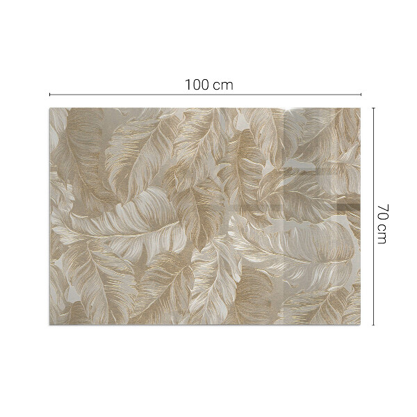 Obdĺžniková sklenená podložka pod krb Jemné vzory listov