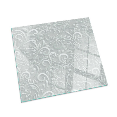 Obdĺžniková sklenená podložka pod krb Štýlový rastlinný motív