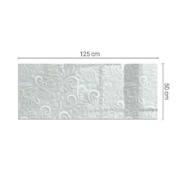 Obdĺžniková sklenená podložka pod krb Štýlový rastlinný motív