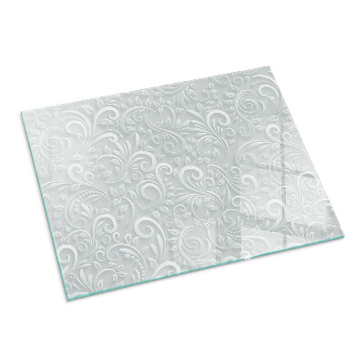 Obdĺžniková sklenená podložka pod krb Štýlový rastlinný motív