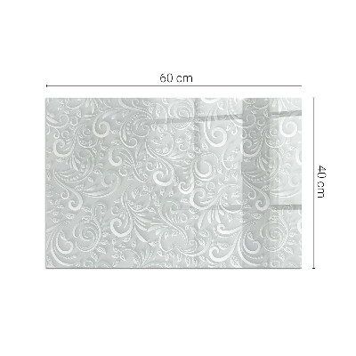 Obdĺžniková sklenená podložka pod krb Štýlový rastlinný motív