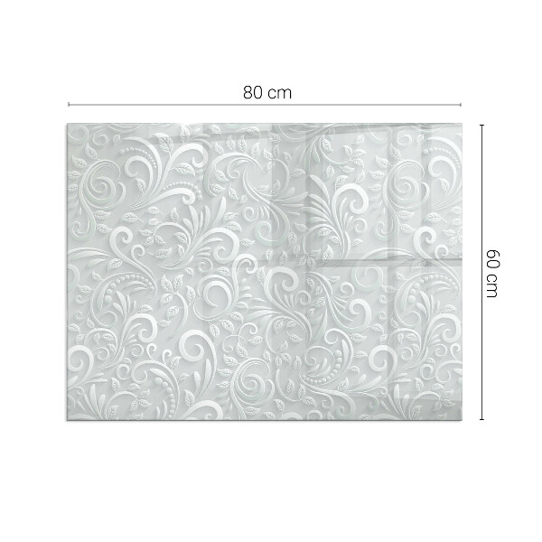 Obdĺžniková sklenená podložka pod krb Štýlový rastlinný motív