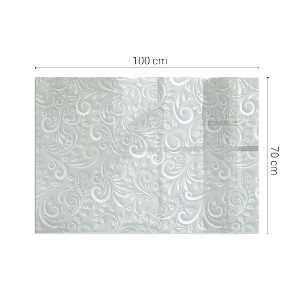 Obdĺžniková sklenená podložka pod krb Štýlový rastlinný motív