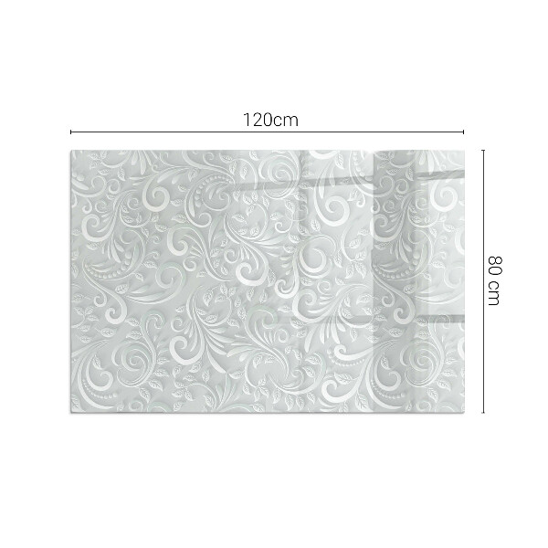 Obdĺžniková sklenená podložka pod krb Štýlový rastlinný motív