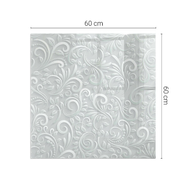 Obdĺžniková sklenená podložka pod krb Štýlový rastlinný motív