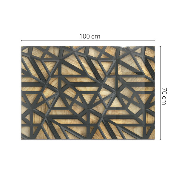 Obdĺžnikové sklo pod kachle Moderné tvary s dreveným akcentom