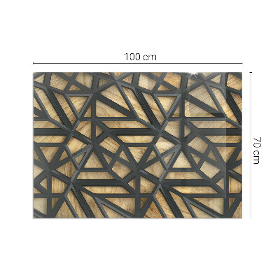 Obdĺžnikové sklo pod kachle Moderné tvary s dreveným akcentom