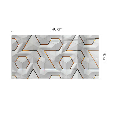 Obdĺžniková sklenená podložka pod krb Vzor trojrozmerných tvarov
