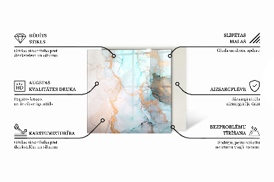 Obdĺžniková sklenená podložka pod krb Vzor trojrozmerných tvarov