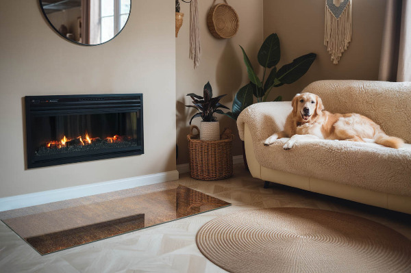 Obdĺžniková podložka pred krb Hrdzavý vzor na pozadí