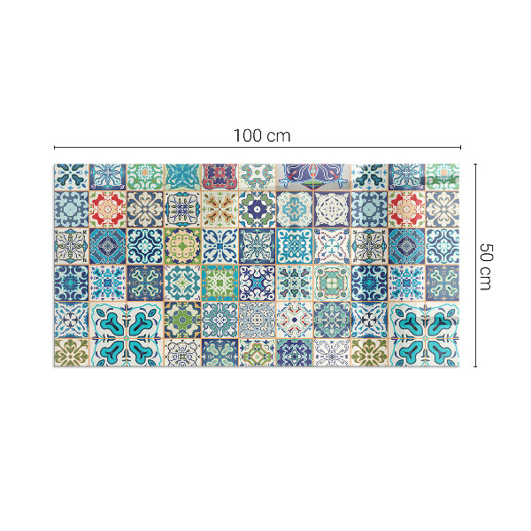 Obdĺžniková podložka pred krb Mozaikové dekoratívne vzory