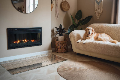 Obdĺžnikové sklo pod kachle Drevená štruktúra v prírodnom štýle