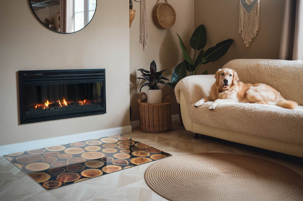 Obdĺžnikové sklo pod kachle Krabica s dreveným rámom