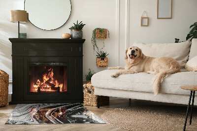 Obdĺžniková podložka pred krb Abstraktné vlnité a lineárne vzory