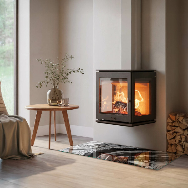 Obdĺžniková podložka pred krb Abstraktné vlnité a lineárne vzory