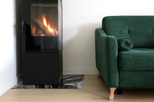 Obdĺžniková podložka pred krb Abstraktné vlnité a lineárne vzory